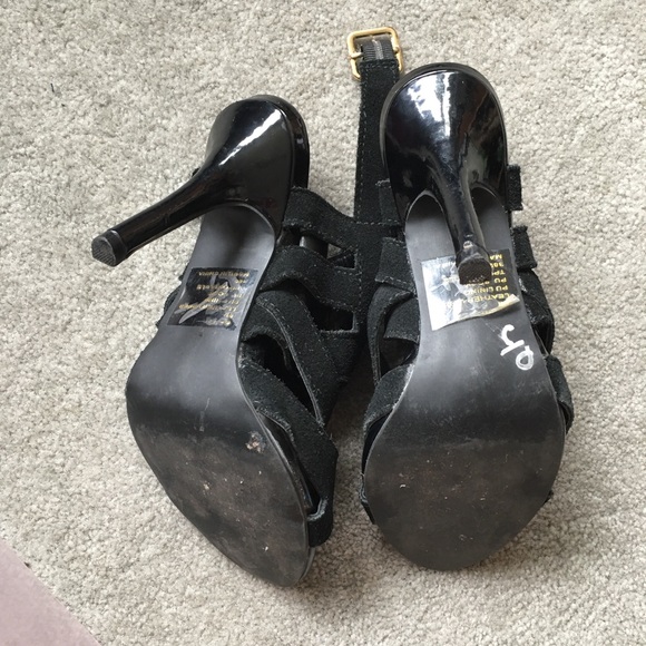🌸 Steve Madden 4” black leather strappy heels 6 - Picture 5 of 6